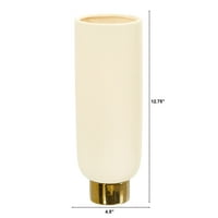 Почти естествен 12.75 традиционна елегантност керамичен цилиндър ваза със златни акценти