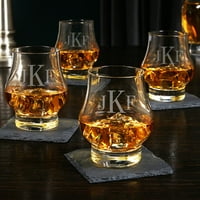 Класически монограм по поръчка на Уескот двойни Чаши за уиски, комплект от 4 броя