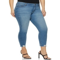 Sofia Jeans Women's Plus Size Rosa Curvy Ripped Hem High-Waist Ankle Jeans