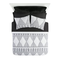 Основни елементи черно и бяло легло в чанта Утешител комплект с чаршафи, кралица