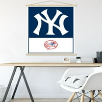 Ню Йорк Янкис-лого плакат за стена с магнитна рамка, 22.375 34
