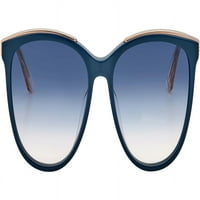 Сочна Мода За Възрастни Жени Тийл-Розово Злато-Тон Кръгли Слънчеви Очила За Котешки Очи