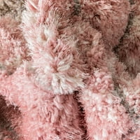 Добре тъкани Лоли Елси абстрактни вълни Сиво розово 5'3 7'3 3д текстура шаг площ килим
