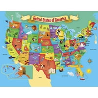 Шедьоври пъзел за деца-САЩ карта - 16.5 кс12. 8