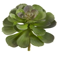 Почти Естествен 6 Ехеверия Сочен Изкуствено Растение, Зелено Бордо