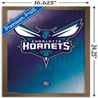 Шарлот Хорнетс-Плакат За Стена С Лого, 14.725 22.375