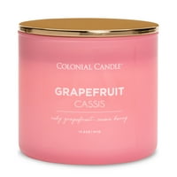 Колониална свещ грейпфрут касис ароматизиран буркан свещ-поп от цветна колекция-14. Оз-ЧР Бърн