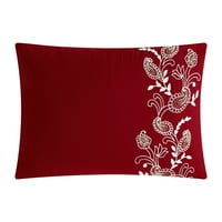 По-добри домове и градини текстурирани Жакард 12-парче червено легло в чанта Утешител комплект с чаршафи,