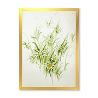 Дизайнарт 'абстрактна ретро рисунка на цветя и' винтидж в рамка Арт Принт