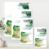 Дизайнарт 'сини зелени и розови петна облаци' Модерен Принт за стена