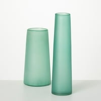 12х Съливан морско стъкло модерна ваза комплект от 2, Зелена