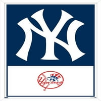 Ню Йорк Янкис-Плакат За Стена С Лого, 14.725 22.375 В Рамка