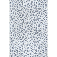 масон масон машина пере съвременен Леопард печат площ килим, 5 '8', синьо
