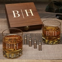 Куинтън персонализирани куршуми уиски камъни и очила Бъкман